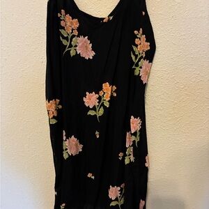 Floral Black Slip Dress